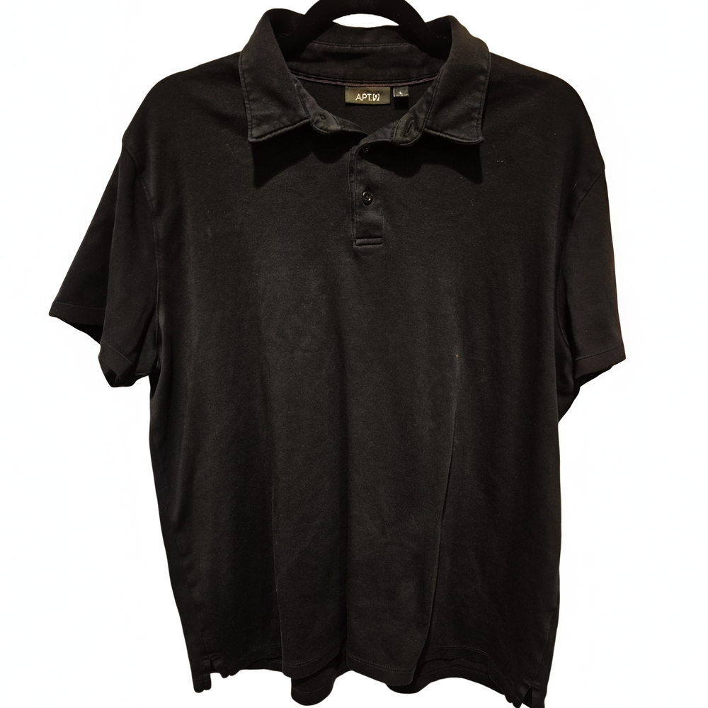 Apt. 9 Black Polo Shirt Men’s Large Classic Casual Short Sleeve
